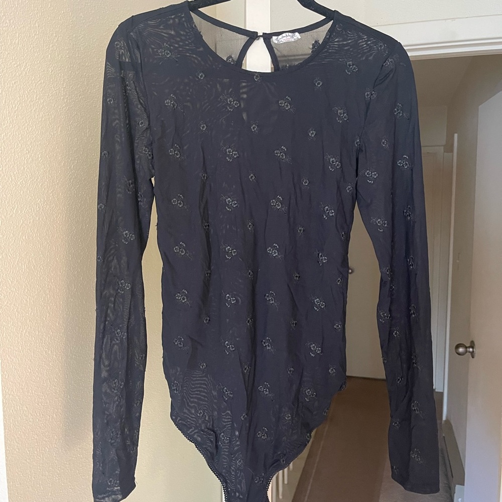 Free people sheer top with flower design